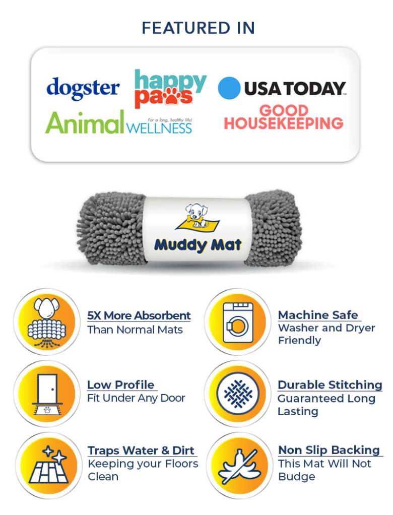 Muddy Mat AS-SEEN-ON-TV Highly Absorbent Microfiber Door Mat and